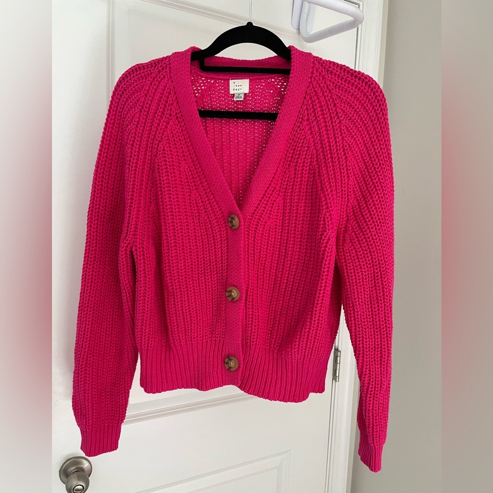 Hot pink cardigan